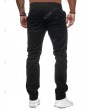 Solid Color Zip Fly Casual Pants - L