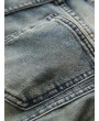 Drape Panel Design Zip Fly Skinny Jeans - M