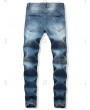 Distressed Destroy Wash Scratch Long Straight Jeans - 42
