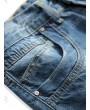 Distressed Destroy Wash Scratch Long Straight Jeans - 42