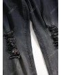 Ombre Destroyed Zip Fly Jeans - L