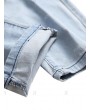Pleated Patchwork Faded Wash Stitching Long Ripped Jeans - 42