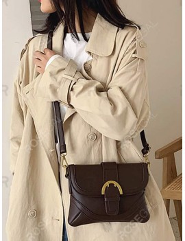 Cover Solid Leather Crossbody Shoulder Bag