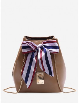 Ribbon Bowknot Design Chain Bucket Bag