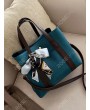 Silk Embellished Top Handle PU Leather Shoulder Bag