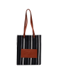 Retro Vertical Striped Canvas Shoulder Bag
